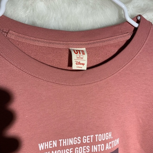 Disney Mickey Mouse Sweatshirt L Peach Pink - Picture 4 of 4